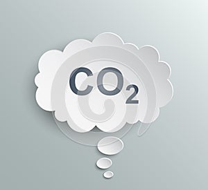 CO2 paper cloud icon, smoke pollutant damage, smog pollution concept, environmental pollution, emissions, carbon dioxide formula