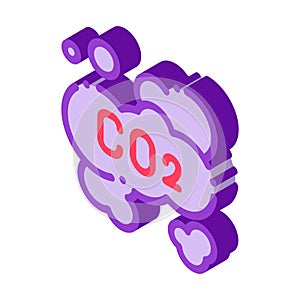 Co2 Smoulder Smoke Steam Air isometric icon vector illustration