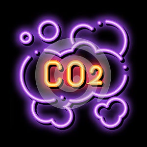 Co2 Smoulder Smoke Steam Air neon glow icon illustration