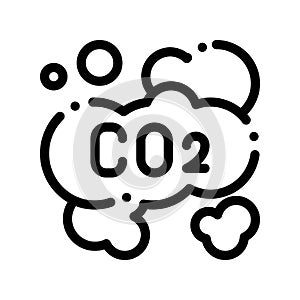 Co2 Smoulder Smoke Steam Air Vector Thin Line Icon