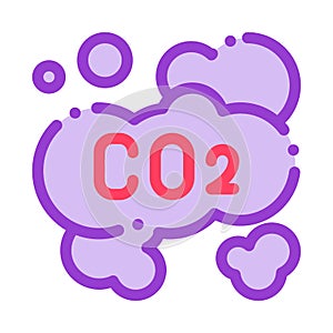 Co2 Smoulder Smoke Steam Air Vector Thin Line Icon