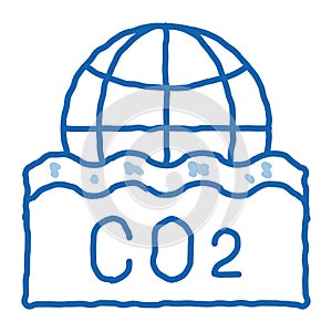 Co2 Smoulder Smoke Steam doodle icon hand drawn illustration