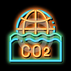Co2 Smoulder Smoke Steam neon glow icon illustration