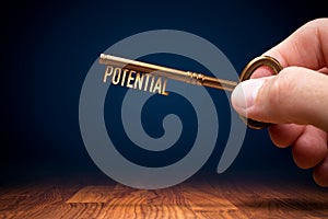 Coach has a key to unlock potential - motivation concept