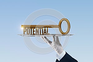 Coach has a key to unlock potential - motivation concept