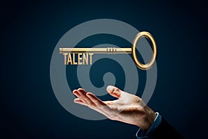 Coach has a key to unlock talent - motivation concept photo