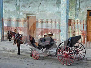 a coach on the street in cuba at summer photo