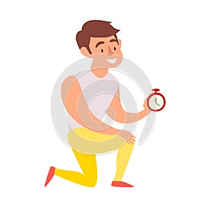 Coach with timer on white background vector illustration