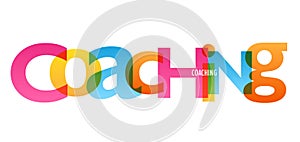 COACHING colorful overlapping letters banner