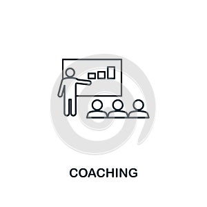 Coaching icon. Thin outline creativeCoaching design from soft skills collection. Web design, apps, software and print