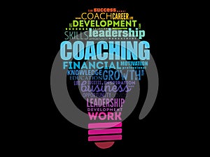 COACHING light bulb word cloud