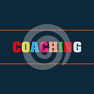 coaching word block on black