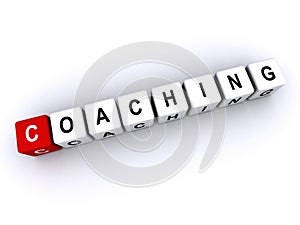coaching word block on white