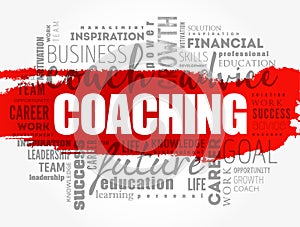 COACHING word cloud collage