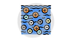 coagulation and flocculation water filter color icon animation