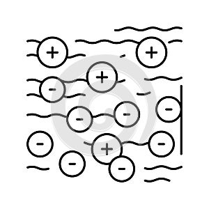 coagulation and flocculation water filter line icon vector illustration