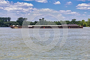 Coal barge on the river Danube