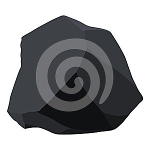 Coal black mineral resources. Pieces of fossil stone. Polygonal shape. Black rock stone of graphite or charcoal. Energy photo