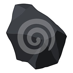Coal black mineral resources. Pieces of fossil stone. Polygonal shape. Black rock stone of graphite or charcoal. Energy photo
