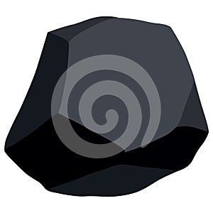 Coal black mineral resources. Pieces of fossil stone. Polygonal shape. Black rock stone of graphite or charcoal. Energy photo