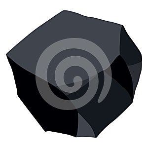 Coal black mineral resources. Pieces of fossil stone. Polygonal shape. Black rock stone of graphite or charcoal. Energy photo