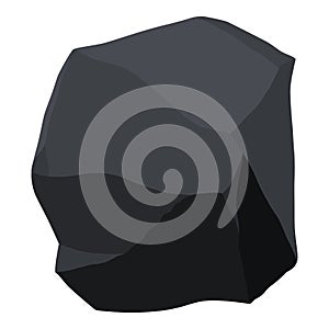Coal black mineral resources. Pieces of fossil stone. Polygonal shape. Black rock stone of graphite or charcoal. Energy photo