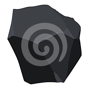 Coal black mineral resources. Pieces of fossil stone. Polygonal shape. Black rock stone of graphite or charcoal. Energy photo