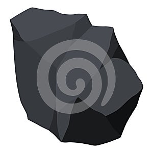 Coal black mineral resources. Pieces of fossil stone. Polygonal shape. Black rock stone of graphite or charcoal. Energy photo