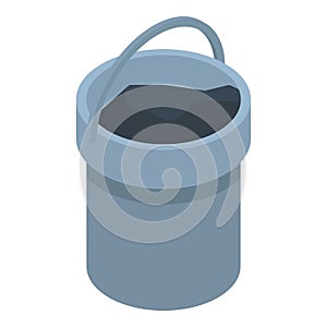 Coal bucket icon, isometric style