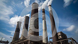 coal burned power plant chimneys