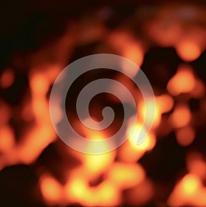 Coal burning in open fire - fire background