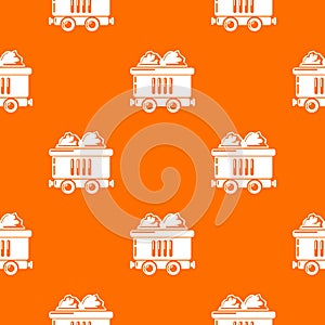 Coal car pattern vector orange