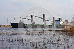 Coal cargo ship. photo