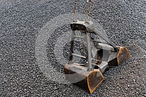 Coal and coal crane bucket.