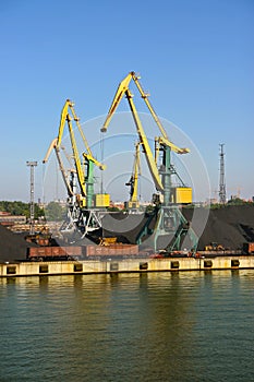 Coal cranes in harbour