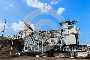 Coal Crusher in open pit photo
