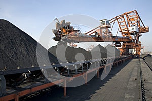 Coal feeding machine and conveyor line