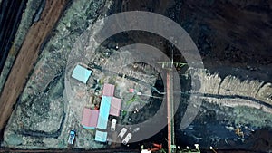 Coal filling station in the mine aerial