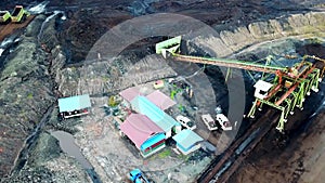 Coal filling station in the mine aerial