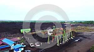 Coal filling station in the mine aerial