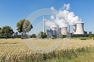 Coal-fired power plant near lignite mine Garzweiler in Germany