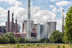 Coal-fired power plant near lignite mine Garzweiler in Germany