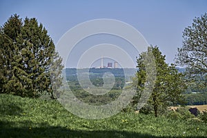 coal fired power plant producing electricity