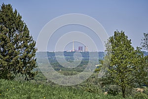 coal fired power plant producing electricity