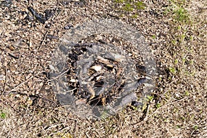 Coal after fireless bonfire