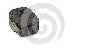 Coal fuel briquette isolated on white background