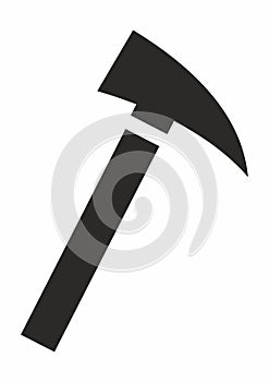 Coal Hammer, black silhouette on white background, vector icon, symbol