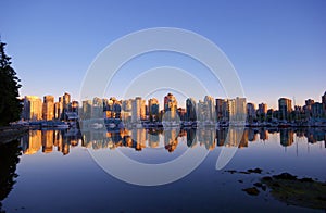 Coal Harbour, Vancouver skyline, as seen from Stanley Park