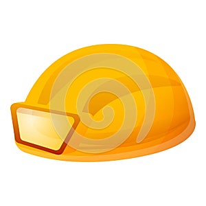 Coal industry helmet icon, cartoon style