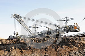 Coal mine with a Bucket-wheel excavator